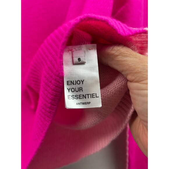 Essentiel Antwerp Sweater Womens Small Pink Reversible Merino Wool Cashmere - Picture 6 of 9